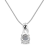 Thumbnail Image 2 of Cultured Pearl & White Lab-Created Sapphire Necklace Sterling Silver 18"