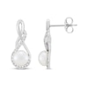 Thumbnail Image 3 of Cultured Pearl & White Lab-Created Sapphire Twist Drop Earrings Sterling Silver