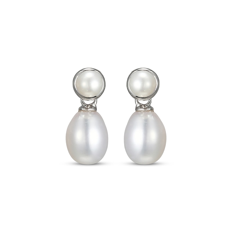 Main Image 2 of Cultured Pearl Drop Earrings Sterling Silver