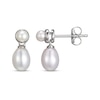 Thumbnail Image 3 of Cultured Pearl Drop Earrings Sterling Silver