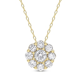 KAY Lab-Grown Diamonds Flower Necklace 1 ct tw 14K Yellow Gold 18&quot;