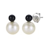 Thumbnail Image 1 of Cultured Pearl & Black Onyx Earrings Sterling Silver