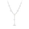 Thumbnail Image 1 of Cultured Pearl & White Lab-Created Sapphire Y-Drop Necklace Sterling Silver 18&quot;