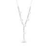 Thumbnail Image 2 of Cultured Pearl & White Lab-Created Sapphire Y-Drop Necklace Sterling Silver 18&quot;