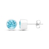 Thumbnail Image 3 of Swiss Blue Topaz Solitaire Bezel-Set Stud Earrings Sterling Silver