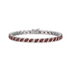 Thumbnail Image 0 of Marquise-Cut Garnet S-Link Bracelet Sterling Silver 7.25