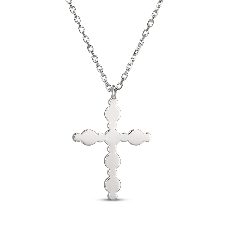 Main Image 3 of Cultured Freshwater Pearl Cross Necklace Sterling Silver 18&quot;