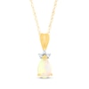 Thumbnail Image 1 of Pear-Shaped Opal & Diamond Accent Necklace 10K Yellow Gold 18&quot;