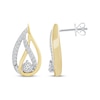 Thumbnail Image 3 of Love Ignited Diamond Flame Stud Earrings 1/4 ct tw 10K Two-Tone Gold