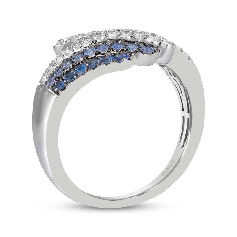 Main Image 3 of Le Vian Denim Ombre Sapphire Ring 14K Vanilla Gold