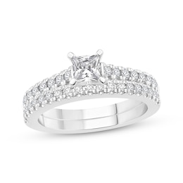 Diamond Princess-cut Bridal Set 1 ct tw 14K White Gold