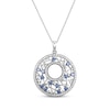 Thumbnail Image 0 of Tanzanite & White Lab-Created Sapphire Circle Scatter Necklace Sterling Silver 18"
