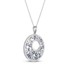 Thumbnail Image 1 of Tanzanite & White Lab-Created Sapphire Circle Scatter Necklace Sterling Silver 18"