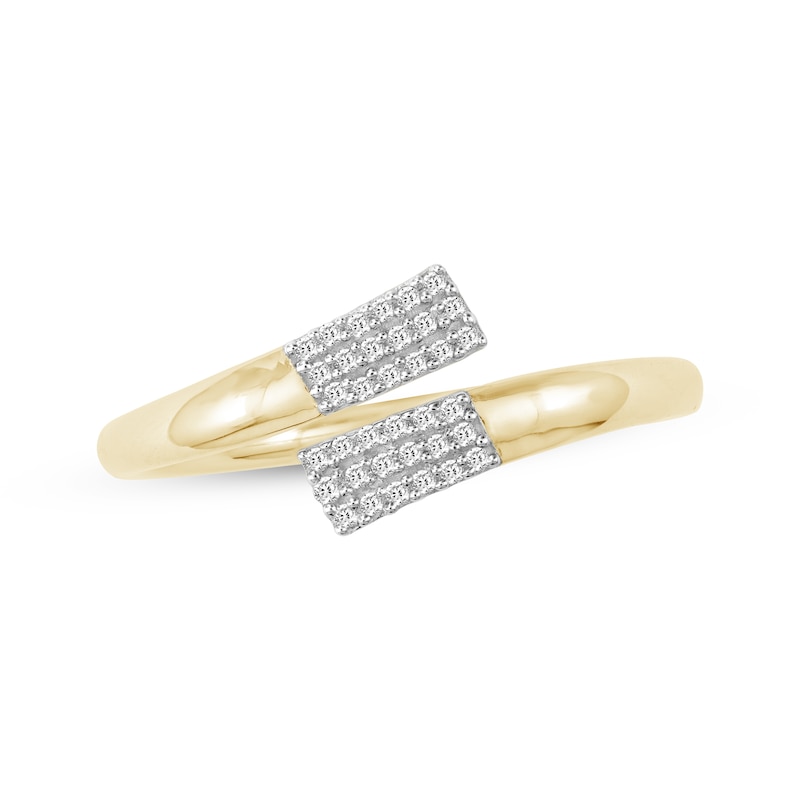 Main Image 1 of Diamond Deconstructed Bypass Fashion Ring 1/8 ct tw 10K Yellow Gold