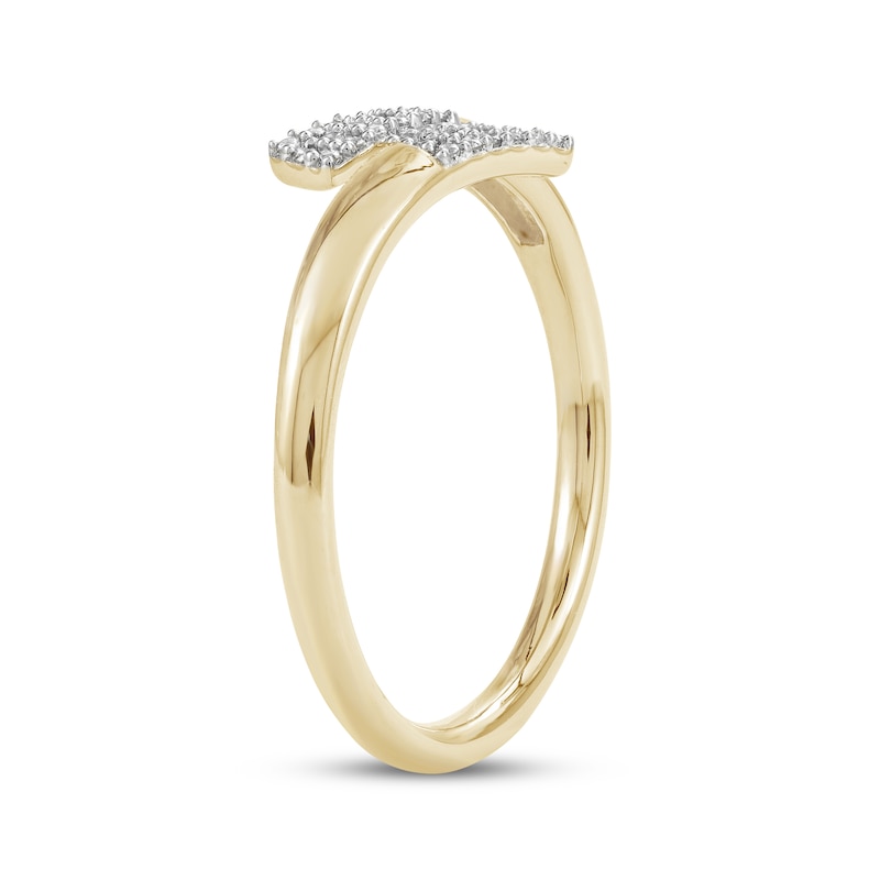 Main Image 2 of Diamond Deconstructed Bypass Fashion Ring 1/8 ct tw 10K Yellow Gold