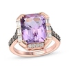 Thumbnail Image 1 of Le Vian Emerald-Cut Amethyst Ring 5/8 ct tw Diamonds 14K Strawberry Gold