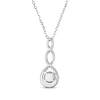 Thumbnail Image 3 of Cultured Pearl & White Lab-Created Sapphire Twist Drop Necklace Sterling Silver 18&quot;