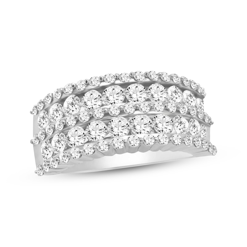 Main Image 1 of Diamond Multi-Row Anniversary Ring 2 ct tw 10K White Gold