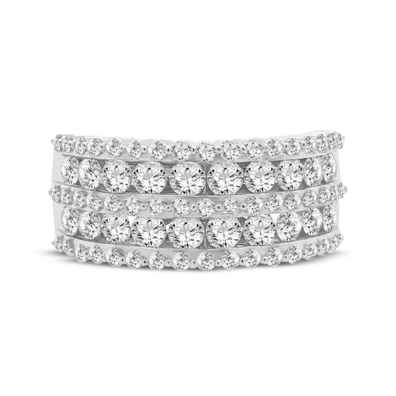 Main Image 4 of Diamond Multi-Row Anniversary Ring 2 ct tw 10K White Gold