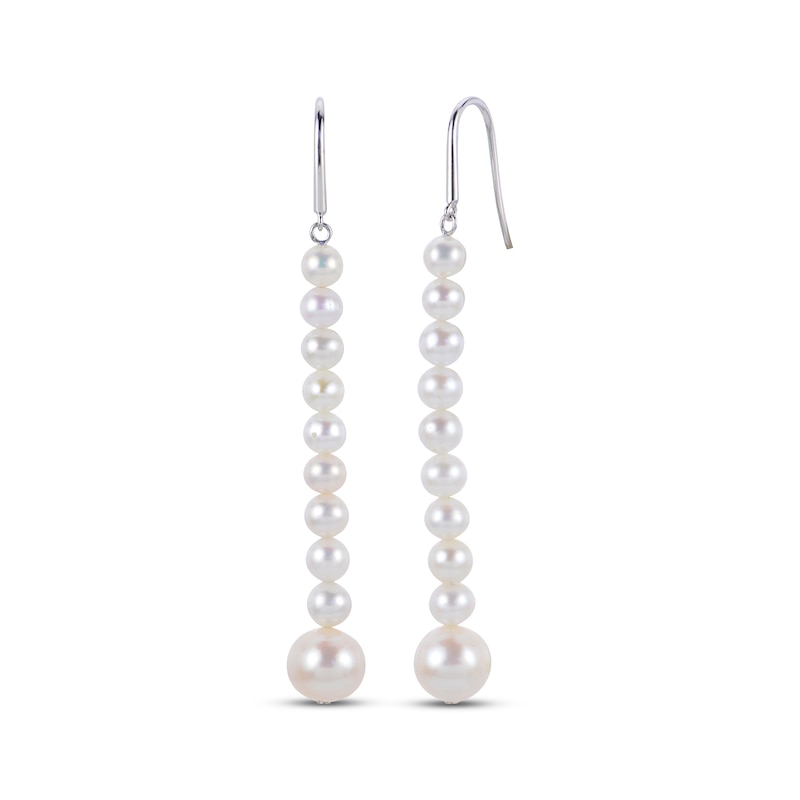 Main Image 1 of Cultured Pearl Drop Earrings Sterling Silver