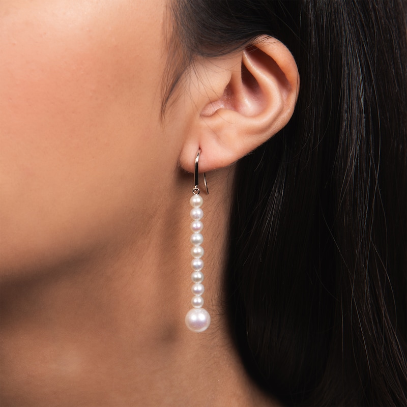 Main Image 3 of Cultured Pearl Drop Earrings Sterling Silver