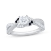 Thumbnail Image 0 of Round-Cut Diamond & Blue Sapphire Engagement Ring 3/4 ct tw 14K White Gold