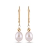 Thumbnail Image 1 of Cultured Pearl & Bead Dangle Earrings 14K Yellow Gold