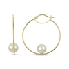 Thumbnail Image 1 of Cultured Pearl Hoop Earrings 14K Yellow Gold 30mm