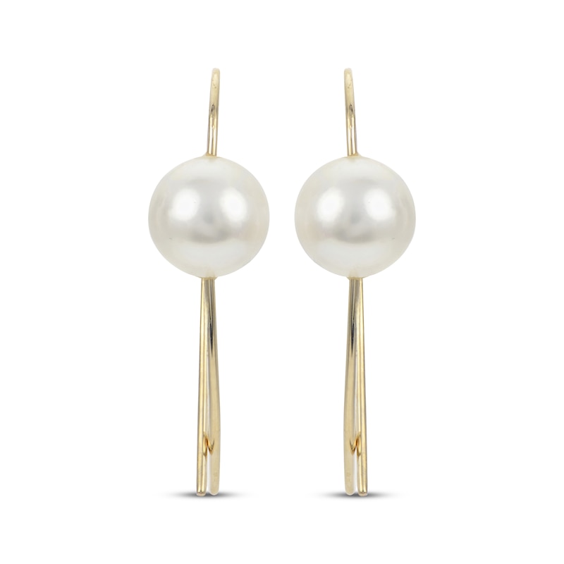 Main Image 2 of Cultured Pearl Threader Earrings 14K Yellow Gold