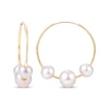 Thumbnail Image 1 of Cultured Pearl Trio Endless Hoop Earrings 10K Yellow Gold