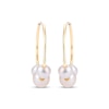 Thumbnail Image 2 of Cultured Pearl Trio Endless Hoop Earrings 10K Yellow Gold