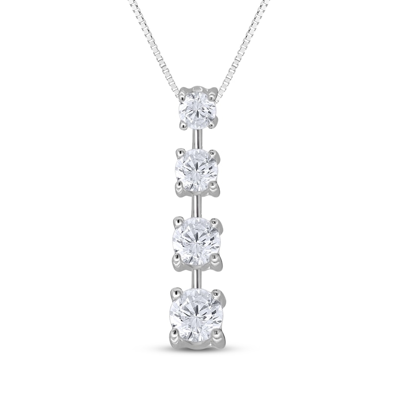 Main Image 1 of Diamond Graduated Drop Necklace 1/2 ct tw 10K White Gold 18"