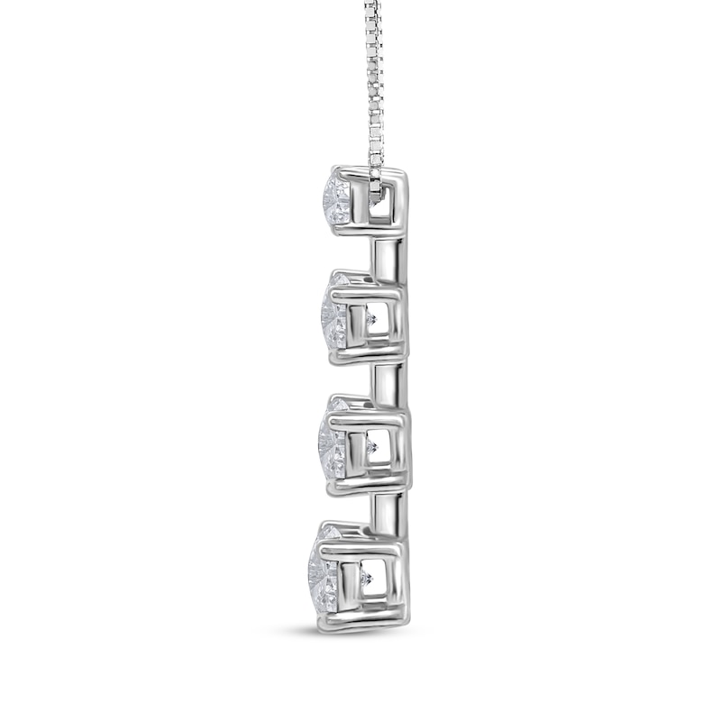 Main Image 2 of Diamond Graduated Drop Necklace 1/2 ct tw 10K White Gold 18"