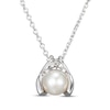 Thumbnail Image 3 of Cultured Pearl & White Lab-Created Sapphire Ladybug Necklace Sterling Silver 18&quot;