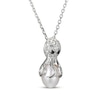 Thumbnail Image 2 of Cultured Pearl, White Lab-Created Sapphire & Black Sapphire Octopus Necklace Sterling Silver 18&quot;