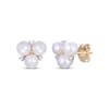 Thumbnail Image 1 of Cultured Pearl Trio & Diamond Accent Stud Earrings 10K Yellow Gold