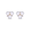 Thumbnail Image 2 of Cultured Pearl Trio & Diamond Accent Stud Earrings 10K Yellow Gold