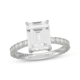 Neil Lane Artistry Emerald-Cut Lab-Created Diamond Engagement Ring 4-5/8 ct tw 14K White Gold
