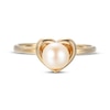 Thumbnail Image 3 of Cultured Pearl Heart Ring 10K Yellow Gold