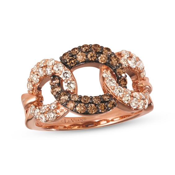 Le Vian Diamond Chain Link Ring 1 ct tw 14K Strawberry Gold