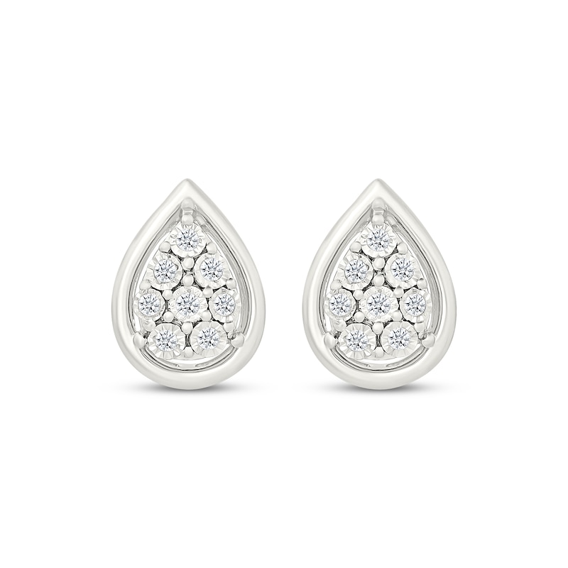 Main Image 2 of Diamond Teardrop Earrings 1/10 ct tw Sterling Silver