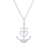 Thumbnail Image 1 of Gift Boxed Cross & Heart Anchor Diamond Accent Necklace Sterling Silver 18"