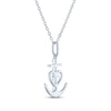 Thumbnail Image 2 of Gift Boxed Cross & Heart Anchor Diamond Accent Necklace Sterling Silver 18"