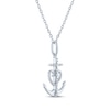 Thumbnail Image 3 of Gift Boxed Cross & Heart Anchor Diamond Accent Necklace Sterling Silver 18"