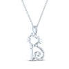 Thumbnail Image 3 of Gift Boxed Cat Silhouette Diamond Accent Necklace Sterling Silver 18&quot;