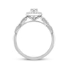 Thumbnail Image 2 of Multi-Diamond Oval Halo Engagement Ring 1/3 ct tw 10K White Gold