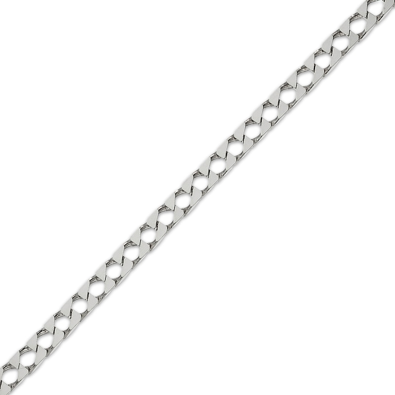 Main Image 1 of Solid Diamond-Cut Square Curb Chain Necklace 4.85mm Sterling Silver 24&quot;