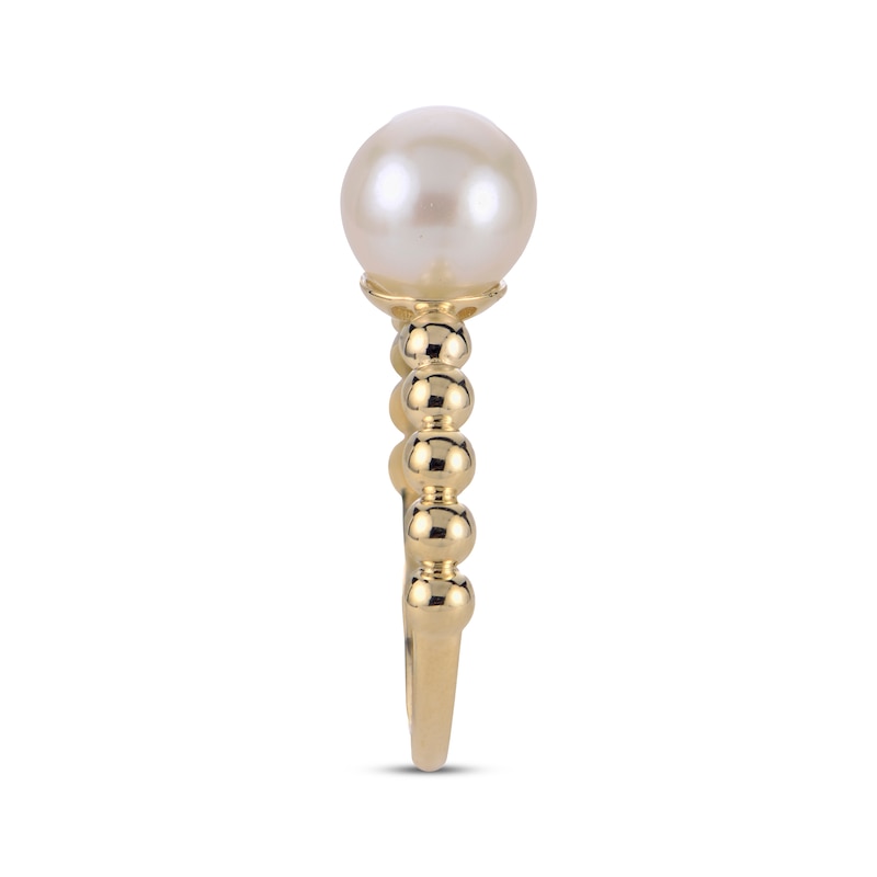 Main Image 3 of Cultured Pearl Beaded Ring 10K Yellow Gold