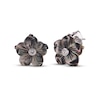 Thumbnail Image 1 of Black Mother-of-Pearl & White Lab-Created Sapphire Flower Stud Earrings Sterling Silver