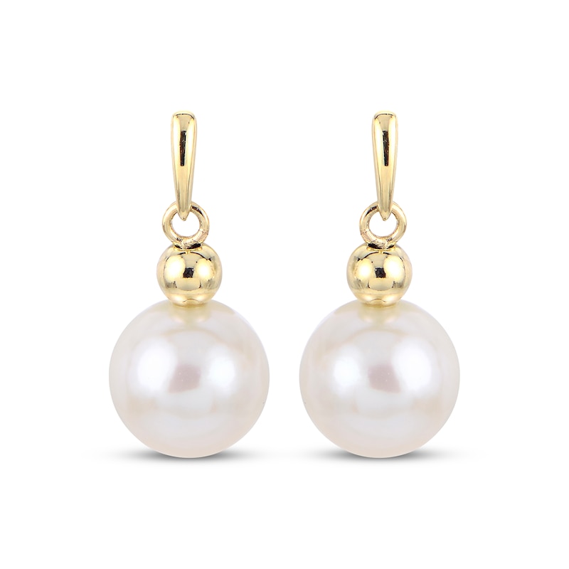 Main Image 2 of Cultured Pearl Dangle Earrings 10K Yellow Gold